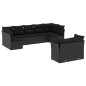 vidaXL 9-tlg. Garten-Sofagarnitur mit Kissen Schwarz Poly Rattan vidaXL 9-tlg. Garten-Sofagarnitur mit Kissen Schwarz Poly Rattan