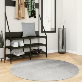 vidaXL Teppich IZA Kurzflor Skandinavischer Look Grau Ø 120 cm