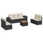 vidaXL 8-tlg. Garten-Sofagarnitur mit Kissen Schwarz Poly Rattan vidaXL 8-tlg. Garten-Sofagarnitur mit Kissen Schwarz Poly Rattan