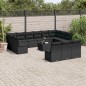 vidaXL 14-tlg. Garten-Sofagarnitur mit Kissen Schwarz Poly Rattan vidaXL 14-tlg. Garten-Sofagarnitur mit Kissen Schwarz Poly Rattan