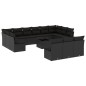 vidaXL 14-tlg. Garten-Sofagarnitur mit Kissen Schwarz Poly Rattan vidaXL 14-tlg. Garten-Sofagarnitur mit Kissen Schwarz Poly Rattan