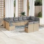 vidaXL 12-tlg. Garten-Sofagarnitur mit Kissen Beige Poly Rattan vidaXL 12-tlg. Garten-Sofagarnitur mit Kissen Beige Poly Rattan