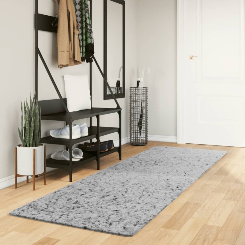 vidaXL Shaggy-Teppich PAMPLONA Hochflor Modern Grau 80x250 cm vidaXL Shaggy-Teppich PAMPLONA Hochflor Modern Grau 80x250 cm