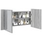 vidaXL LED-Spiegelschrank Grau Sonoma 90x12x45 cm Acryl vidaXL LED-Spiegelschrank Grau Sonoma 90x12x45 cm Acryl