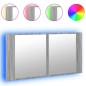 vidaXL LED-Spiegelschrank Grau Sonoma 90x12x45 cm Acryl vidaXL LED-Spiegelschrank Grau Sonoma 90x12x45 cm Acryl