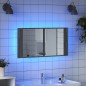 vidaXL LED-Spiegelschrank Grau Sonoma 90x12x45 cm Acryl vidaXL LED-Spiegelschrank Grau Sonoma 90x12x45 cm Acryl