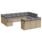 vidaXL 13-tlg. Garten-Sofagarnitur mit Kissen Beige Poly Rattan vidaXL 13-tlg. Garten-Sofagarnitur mit Kissen Beige Poly Rattan