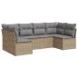 vidaXL 6-tlg. Garten-Sofagarnitur mit Kissen Beige Poly Rattan vidaXL 6-tlg. Garten-Sofagarnitur mit Kissen Beige Poly Rattan