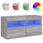 vidaXL TV-Wandschrank mit LED-Leuchten Grau Sonoma 80x30x40 cm vidaXL TV-Wandschrank mit LED-Leuchten Grau Sonoma 80x30x40 cm
