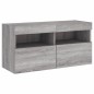 vidaXL TV-Wandschrank mit LED-Leuchten Grau Sonoma 80x30x40 cm vidaXL TV-Wandschrank mit LED-Leuchten Grau Sonoma 80x30x40 cm