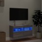 vidaXL TV-Wandschrank mit LED-Leuchten Grau Sonoma 80x30x40 cm vidaXL TV-Wandschrank mit LED-Leuchten Grau Sonoma 80x30x40 cm