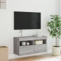 vidaXL TV-Wandschrank mit LED-Leuchten Grau Sonoma 80x30x40 cm vidaXL TV-Wandschrank mit LED-Leuchten Grau Sonoma 80x30x40 cm
