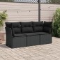 vidaXL 3-tlg. Garten-Sofagarnitur mit Kissen Schwarz Poly Rattan vidaXL 3-tlg. Garten-Sofagarnitur mit Kissen Schwarz Poly Rattan