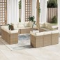 vidaXL 12-tlg. Garten-Sofagarnitur mit Kissen Beige Poly Rattan vidaXL 12-tlg. Garten-Sofagarnitur mit Kissen Beige Poly Rattan