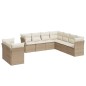 vidaXL 9-tlg. Garten-Sofagarnitur mit Kissen Beige Poly Rattan vidaXL 9-tlg. Garten-Sofagarnitur mit Kissen Beige Poly Rattan