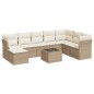 vidaXL 9-tlg. Garten-Sofagarnitur mit Kissen Beige Poly Rattan vidaXL 9-tlg. Garten-Sofagarnitur mit Kissen Beige Poly Rattan