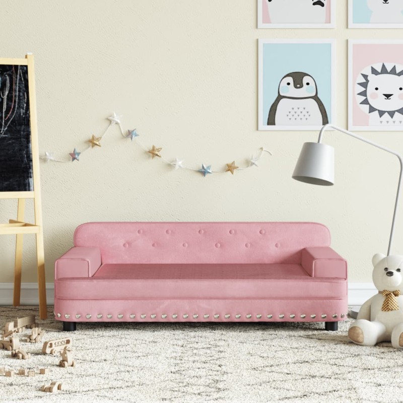 vidaXL Kindersofa Rosa 90x53x30 cm Samt vidaXL Kindersofa Rosa 90x53x30 cm Samt