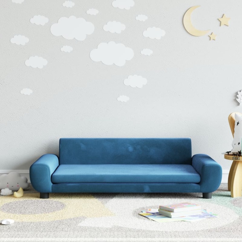 vidaXL Kindersofa Blau 100x54x33 cm Samt vidaXL Kindersofa Blau 100x54x33 cm Samt