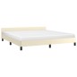 vidaXL Bettgestell mit Kopfteil Creme 160x200 cm Kunstleder vidaXL Bettgestell mit Kopfteil Creme 160x200 cm Kunstleder