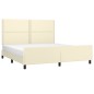 vidaXL Bettgestell mit Kopfteil Creme 160x200 cm Kunstleder vidaXL Bettgestell mit Kopfteil Creme 160x200 cm Kunstleder