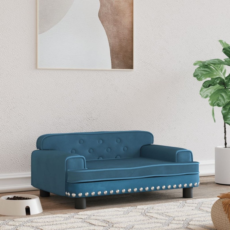 vidaXL Hundebett Blau 70x45x30 cm Samt vidaXL Hundebett Blau 70x45x30 cm Samt