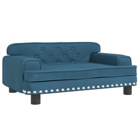 vidaXL Hundebett Blau 70x45x30 cm Samt