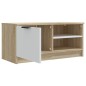 vidaXL TV-Schränke 2 Stk. Weiß/Sonoma-Eiche 80x35x36,5cm Holzwerkstoff vidaXL TV-Schränke 2 Stk. Weiß/Sonoma-Eiche 80x35x36,5cm Holzwerkstoff