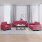 vidaXL 3-tlg. Sofagarnitur mit Kissen Weinrot Samt vidaXL 3-tlg. Sofagarnitur mit Kissen Weinrot Samt