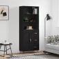Highboard Schwarz 69,5x34x180 cm Holzwerkstoff Highboard Schwarz 69,5x34x180 cm Holzwerkstoff