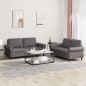 vidaXL 2-tlg. Sofagarnitur mit Kissen Grau Kunstleder vidaXL 2-tlg. Sofagarnitur mit Kissen Grau Kunstleder