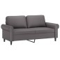 vidaXL 2-tlg. Sofagarnitur mit Kissen Grau Kunstleder vidaXL 2-tlg. Sofagarnitur mit Kissen Grau Kunstleder
