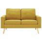 vidaXL 2-tlg. Sofagarnitur Stoff Gelb vidaXL 2-tlg. Sofagarnitur Stoff Gelb