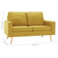 vidaXL 2-tlg. Sofagarnitur Stoff Gelb vidaXL 2-tlg. Sofagarnitur Stoff Gelb