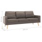 vidaXL 2-tlg. Sofagarnitur Stoff Taupe vidaXL 2-tlg. Sofagarnitur Stoff Taupe