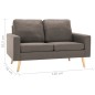 vidaXL 2-tlg. Sofagarnitur Stoff Taupe vidaXL 2-tlg. Sofagarnitur Stoff Taupe