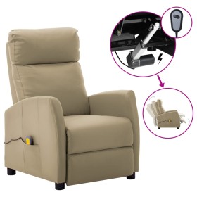 vidaXL Massagesessel Elektrisch Cappuccino-Braun Kunstleder