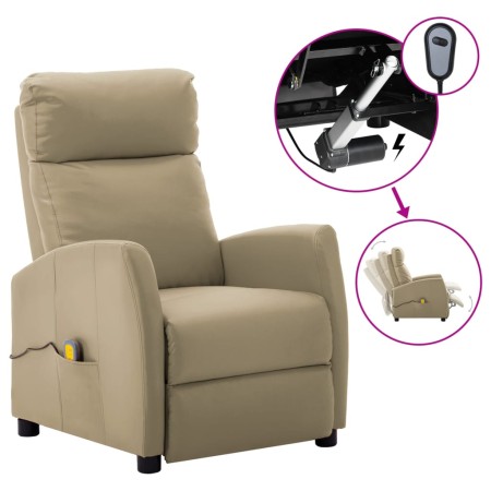vidaXL Massagesessel Elektrisch Cappuccino-Braun Kunstleder