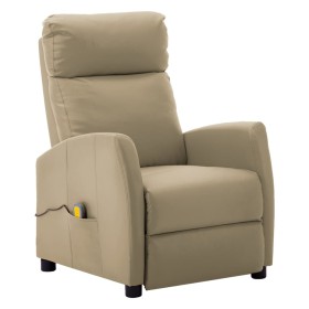 vidaXL Massagesessel Elektrisch Cappuccino-Braun Kunstleder