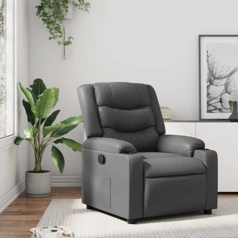 vidaXL Relaxsessel Grau Kunstleder vidaXL Relaxsessel Grau Kunstleder