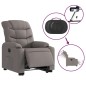 vidaXL Relaxsessel mit Aufstehhilfe Elektrisch Taupe Stoff vidaXL Relaxsessel mit Aufstehhilfe Elektrisch Taupe Stoff