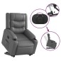 vidaXL Relaxsessel mit Aufstehhilfe Elektrisch Grau Kunstleder vidaXL Relaxsessel mit Aufstehhilfe Elektrisch Grau Kunstleder