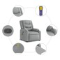 vidaXL Massagesessel mit Aufstehhilfe Hellgrau Stoff vidaXL Massagesessel mit Aufstehhilfe Hellgrau Stoff