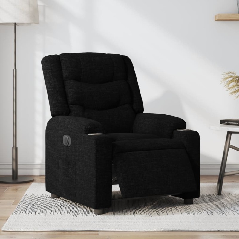 vidaXL Relaxsessel Elektrisch Schwarz Stoff vidaXL Relaxsessel Elektrisch Schwarz Stoff