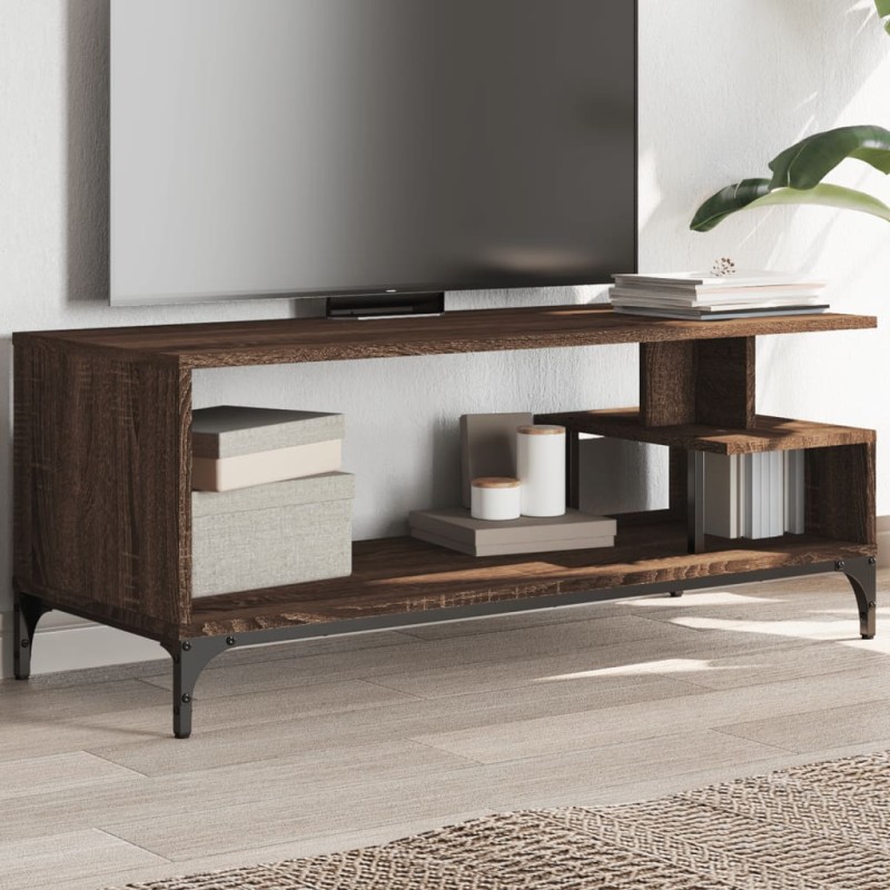vidaXL TV-Schrank Braun Eichen-Optik 102x40x41 cm Holzwerkstoff Stahl vidaXL TV-Schrank Braun Eichen-Optik 102x40x41 cm Holzwerkstoff Stahl