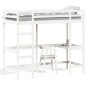 vidaXL Hochbett mit Schreibtisch Weiß 80x200 cm Massivholz Kiefer vidaXL Hochbett mit Schreibtisch Weiß 80x200 cm Massivholz Kiefer