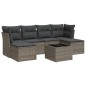 vidaXL 7-tlg. Garten-Sofagarnitur mit Kissen Grau Poly Rattan vidaXL 7-tlg. Garten-Sofagarnitur mit Kissen Grau Poly Rattan