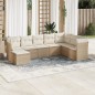 vidaXL 8-tlg. Garten-Sofagarnitur mit Kissen Beige Poly Rattan vidaXL 8-tlg. Garten-Sofagarnitur mit Kissen Beige Poly Rattan