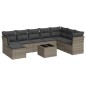 vidaXL 9-tlg. Garten-Sofagarnitur mit Kissen Grau Poly Rattan vidaXL 9-tlg. Garten-Sofagarnitur mit Kissen Grau Poly Rattan