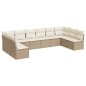 vidaXL 10-tlg. Garten-Sofagarnitur mit Kissen Beige Poly Rattan vidaXL 10-tlg. Garten-Sofagarnitur mit Kissen Beige Poly Rattan