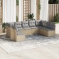 vidaXL 9-tlg. Garten-Sofagarnitur mit Kissen Beige Poly Rattan vidaXL 9-tlg. Garten-Sofagarnitur mit Kissen Beige Poly Rattan